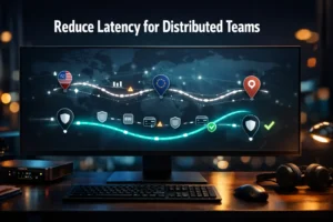 Network ops desk monitor showing Proxies with SD-WAN optimizing routes for distributed teams.